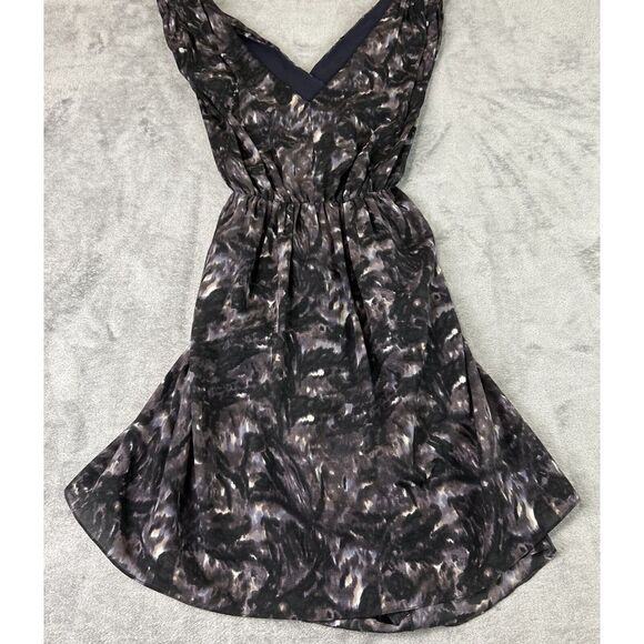 MM Couture by Miss Me Medium Black‎ Purple Abstract Criss Cross Back Dress Party - Picture 10 of 12